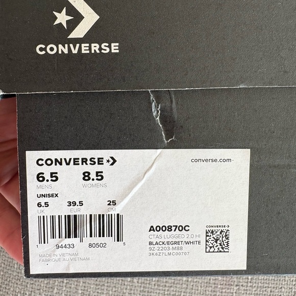 BNWT Converse Chuck Taylor All Star Lugged 2.0 – Unisex Size 8.5 Women / 6.5 Men - Picture 4 of 13